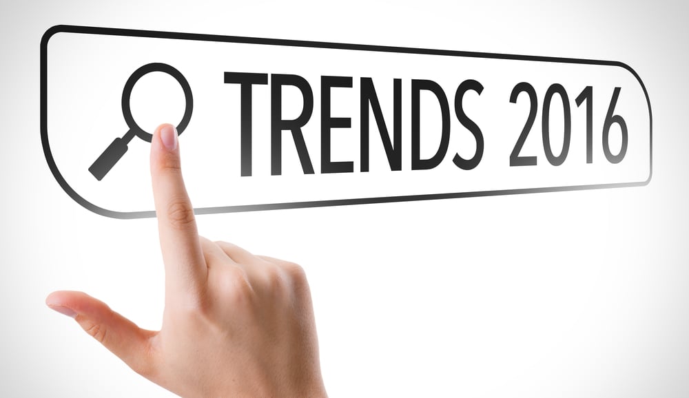 Trends 2016 written in search bar on virtual screen