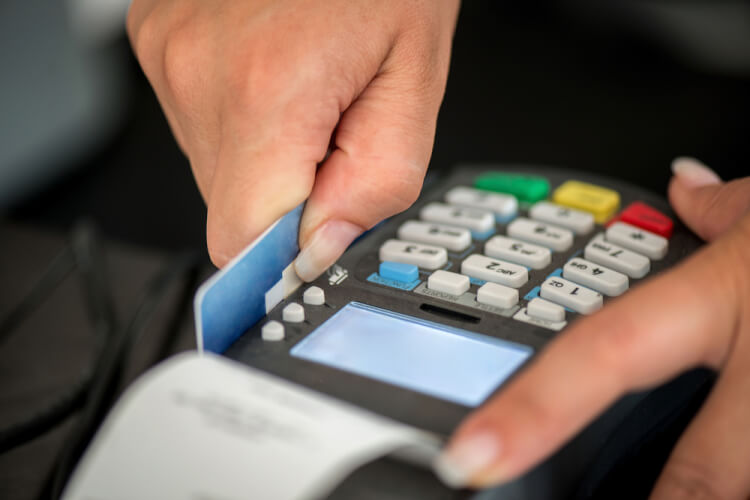 Debit card swiping on pos terminal