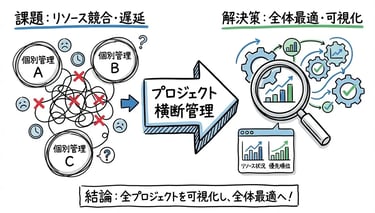 【図解】リソース不足の正体は？プロジェクト横断管理の限界を突破する3つの最適解