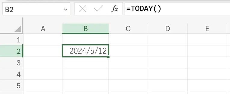 TODAY関数（現在の日付を表示する）