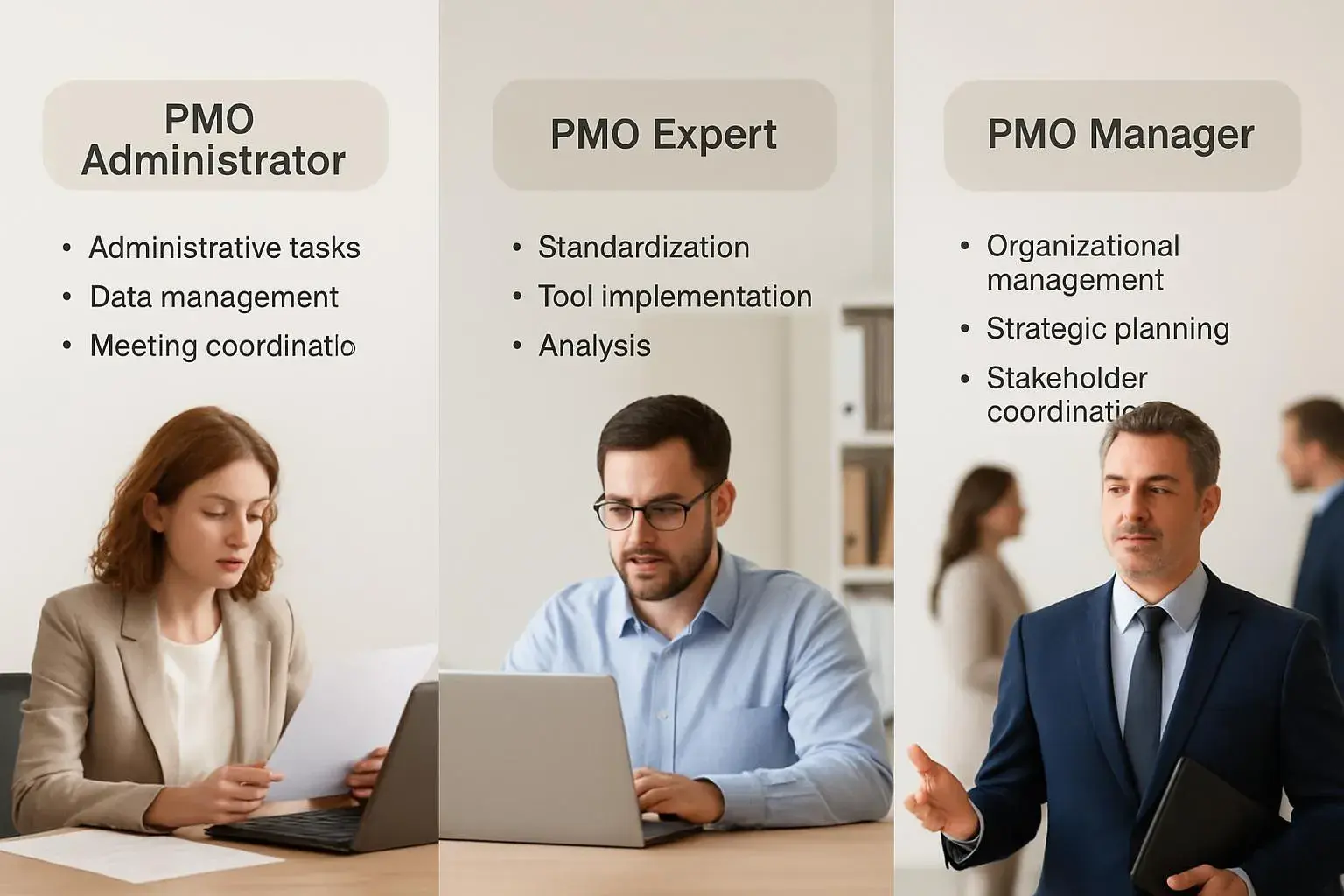 PMOの3つの職種とそれぞれの役割