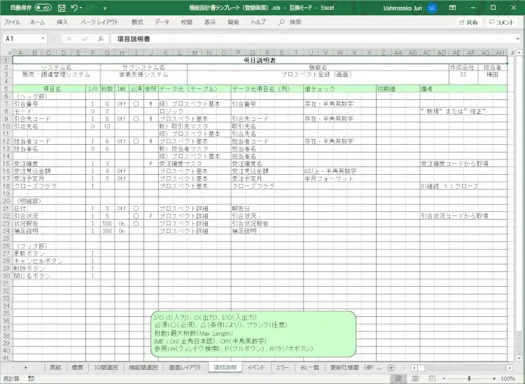 設計書・仕様書の書き方が分かる！ 7