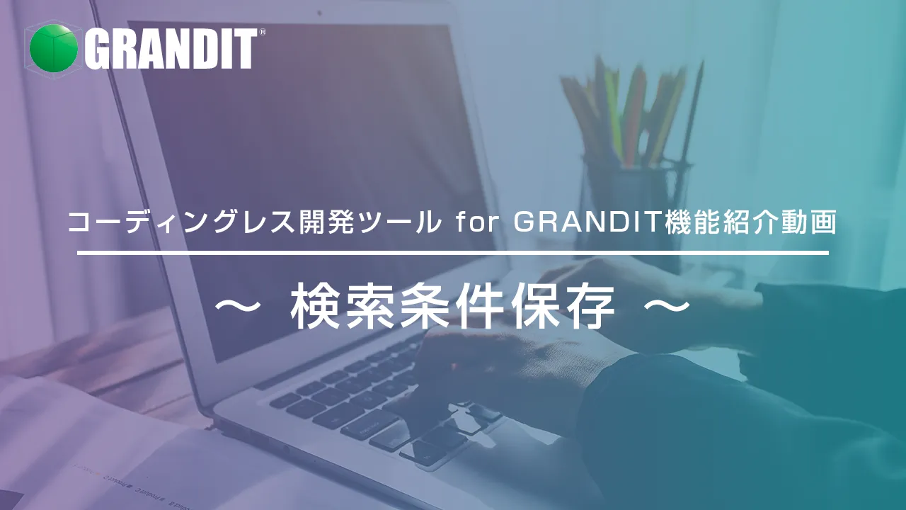 コーディングレス開発ツール for GRANDIT機能紹介動画～ 検索条件保存 ～