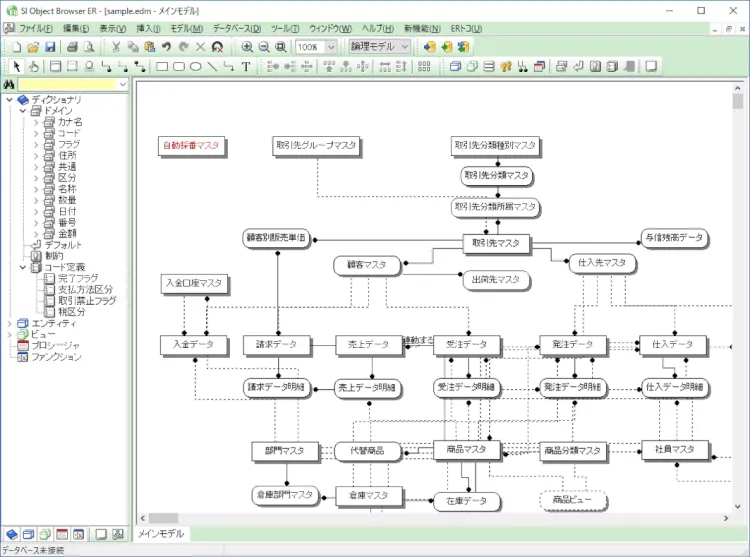 ER図 メインモデルはすっきり見やすく！ 3