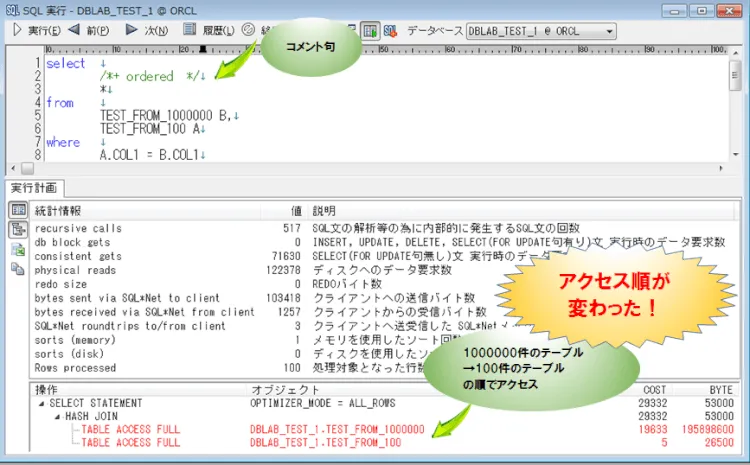 Oracle オプティマイザによるアクセス順はパフォーマンスにどの程度影響があるか 5